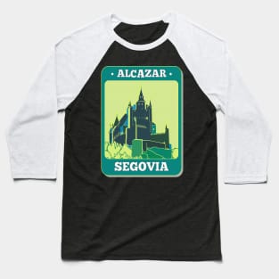 Alcazar Segovia- Spain- World Heritage Site- Retro-Vintage Patch Baseball T-Shirt